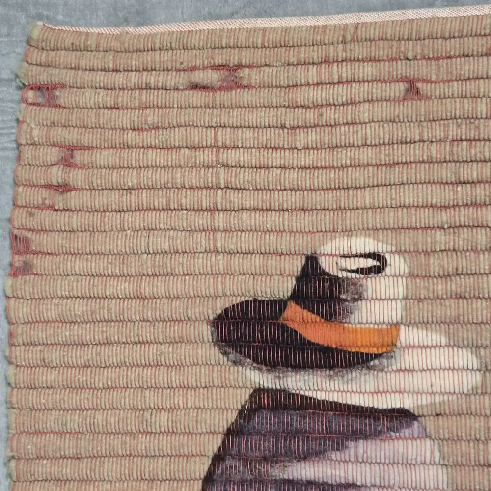 Peruvian Wool Tapestry Wall Hanging 35x45 Folk Art People Made in Peru As Is